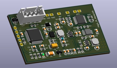 3D render of the D4D moisture sensor PCB.
