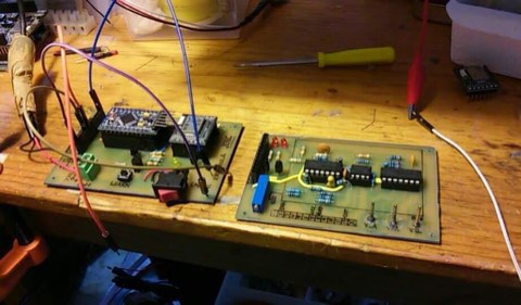 EKG system electronics detail.