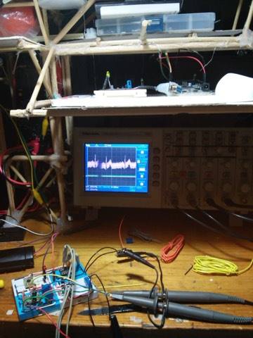 The first raw, noisy EKG signal captured before filtering.