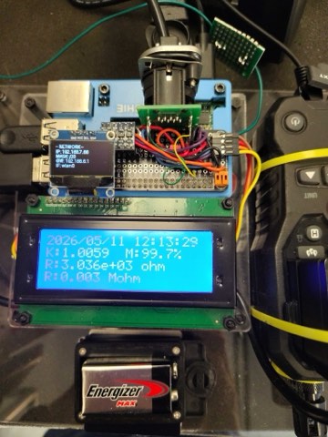 Data logger user interface showing live sensor readings.