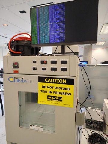 Heat camera testing session for the moisture tester.