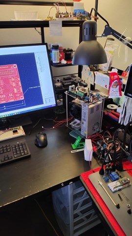 Peltier thermoelectric water-cooling controller prototype with power stage and sensors.
