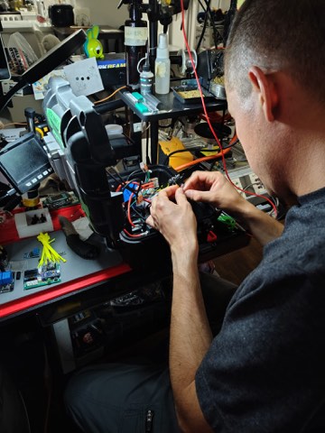 Installing and testing the upgraded Robbie 3.0 electronics in the field.