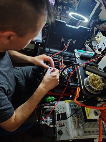 Bench-testing the new moisture sensor for the Robbie 3.0 platform.