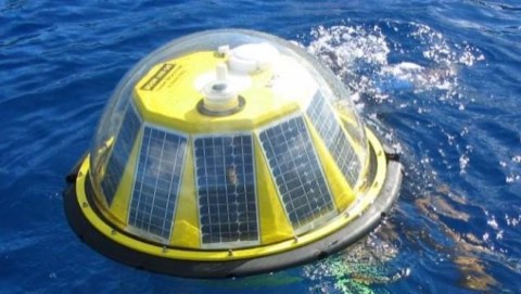 The remote ocean buoy carrying the real TRIAXYS wave sensor.
