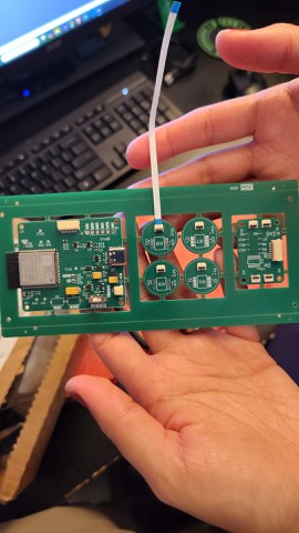 Testing inter-module connectors on the wearable PCB.