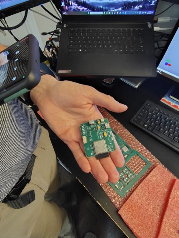 Unboxing the first fabricated batch of wearable PCBs.